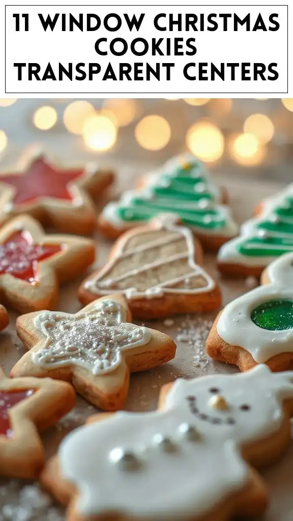 11 Window Christmas Cookies Transparent Centers