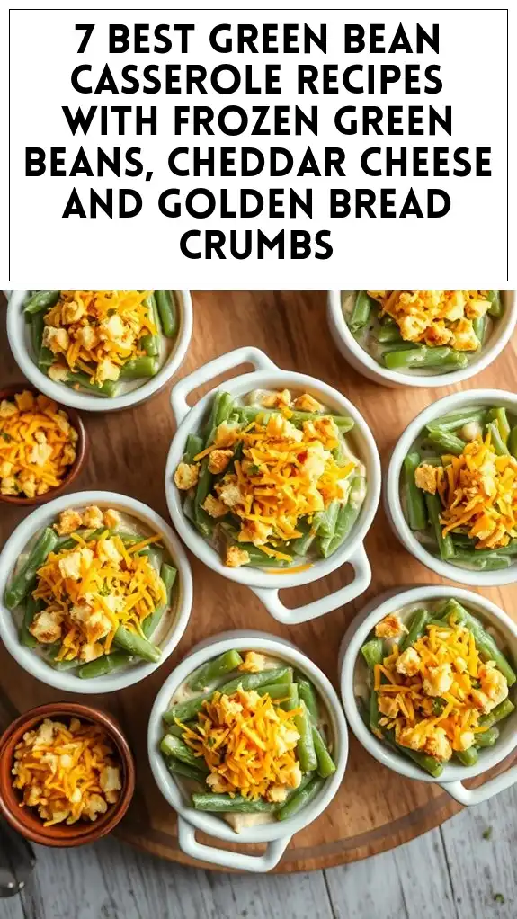 7 Best Green Bean Casserole Recipes With Frozen Green Beans, Cheddar Cheese and Golden Bread Crumbs