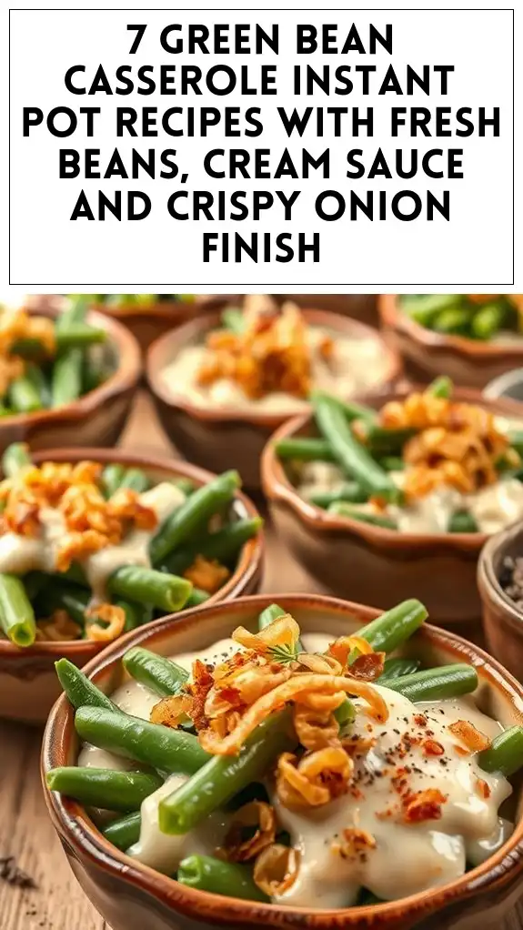 7 Green Bean Casserole Instant Pot Recipes With Fresh Beans, Cream Sauce and Crispy Onion Finish