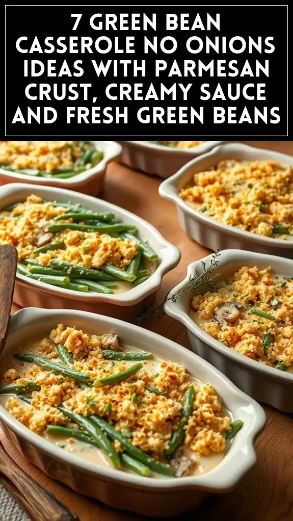 7 Green Bean Casserole No Onions Ideas With Parmesan Crust, Creamy Sauce and Fresh Green Beans