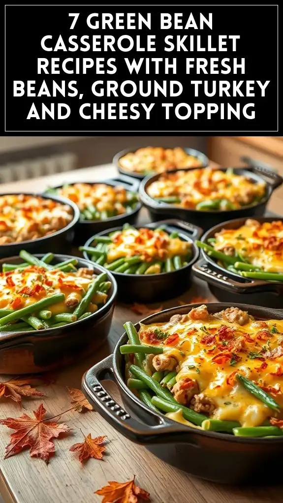 7 Green Bean Casserole Skillet Recipes With Fresh Beans, Ground Turkey and Cheesy Topping