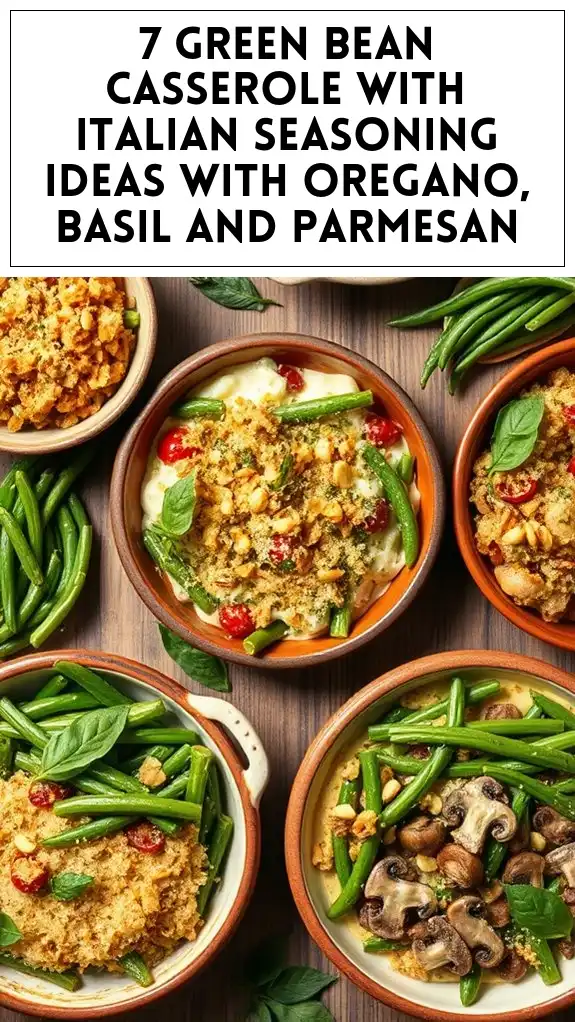 7 Green Bean Casserole With Italian Seasoning Ideas With Oregano, Basil and Parmesan