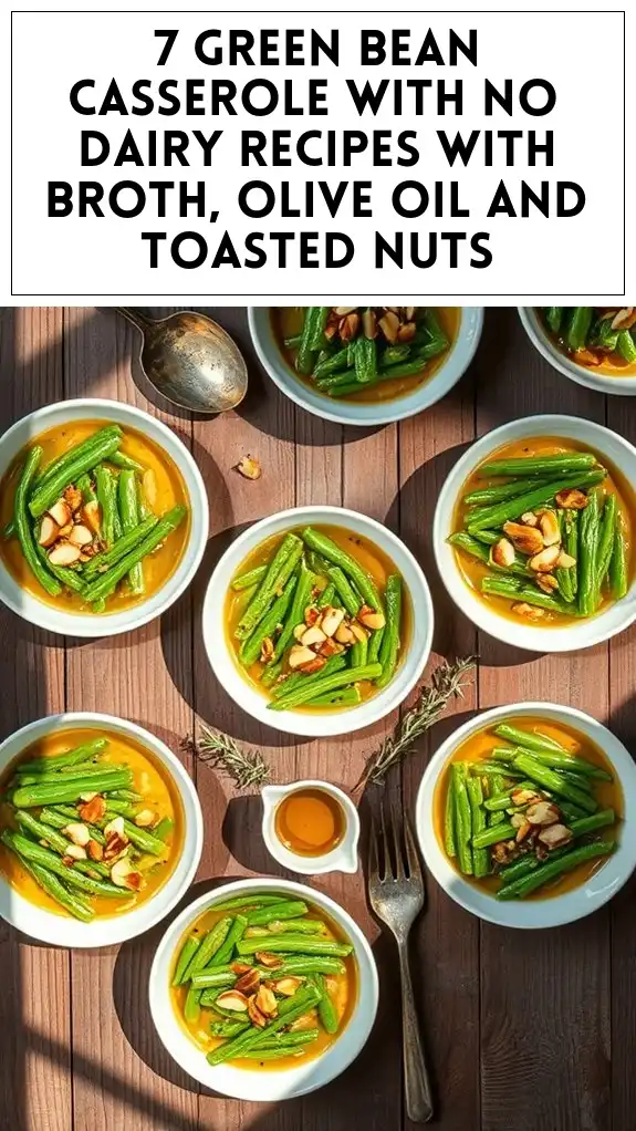 7 Green Bean Casserole With No Dairy Recipes With Broth, Olive Oil and Toasted Nuts