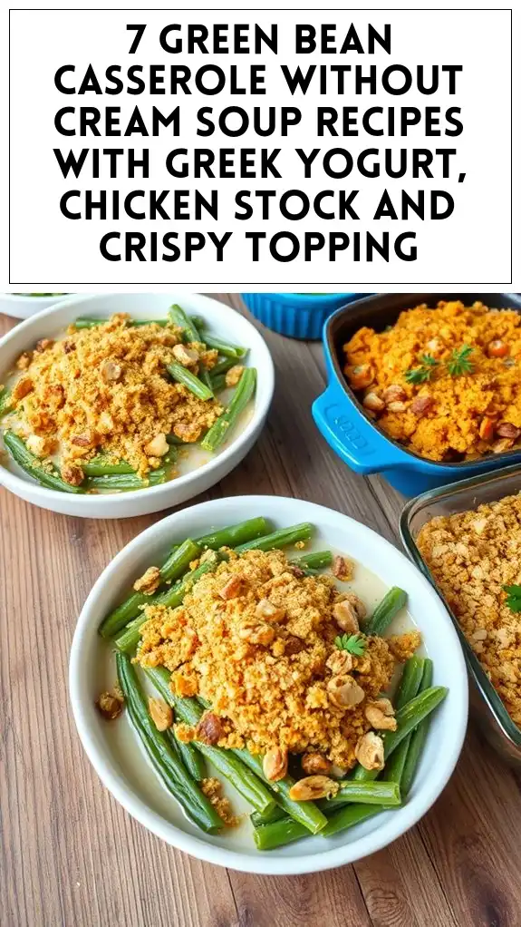 7 Green Bean Casserole Without Cream Soup Recipes With Greek Yogurt, Chicken Stock and Crispy Topping