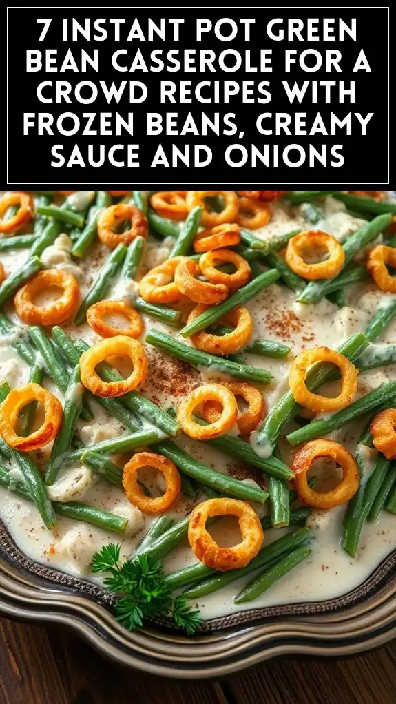 7 Instant Pot Green Bean Casserole for a Crowd Recipes With Frozen Beans, Creamy Sauce and Onions