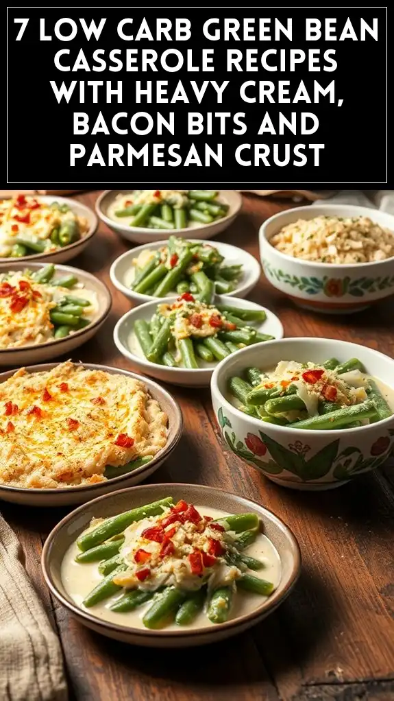7 Low Carb Green Bean Casserole Recipes With Heavy Cream, Bacon Bits and Parmesan Crust
