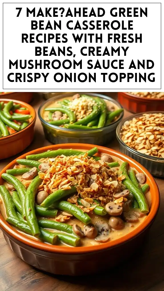 7 Make?Ahead Green Bean Casserole Recipes With Fresh Beans, Creamy Mushroom Sauce and Crispy Onion Topping