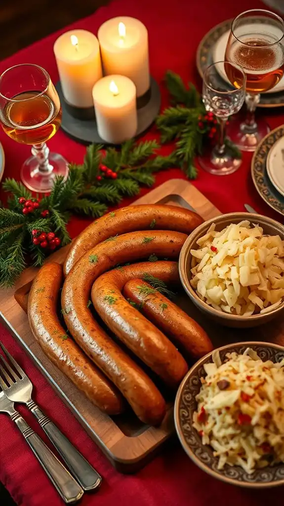 authentic grilled german sausages