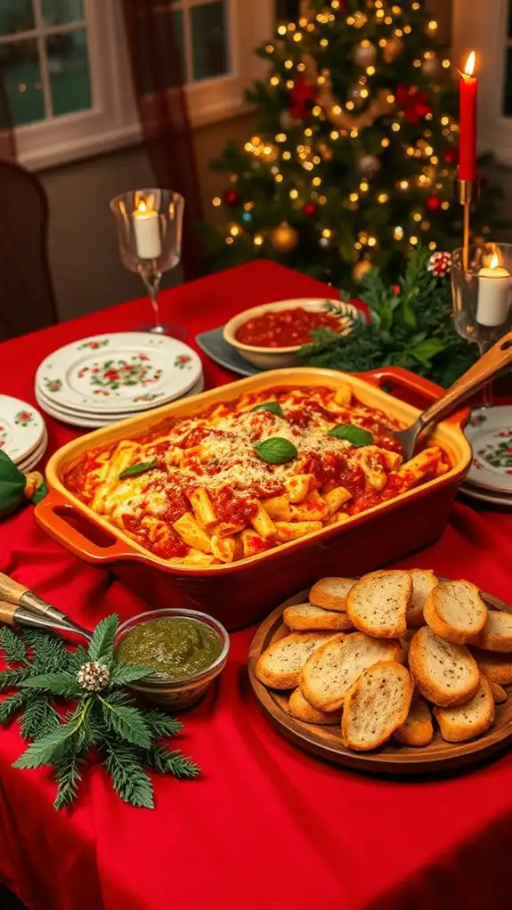 baked ziti holiday centerpiece