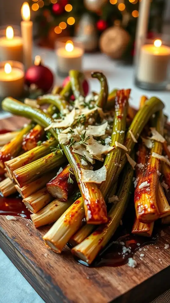 balsamic glazed roasted leeks