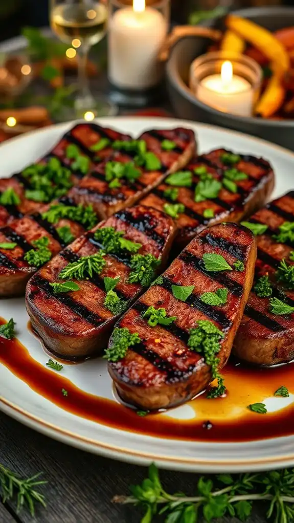 balsamic steak with mint chimichurri