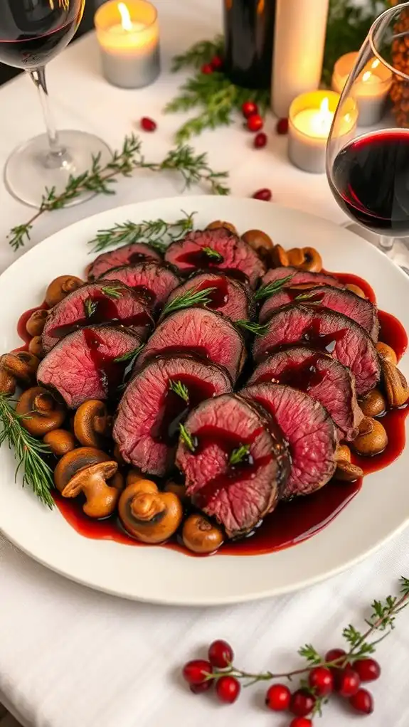 beef tenderloin with accompaniments