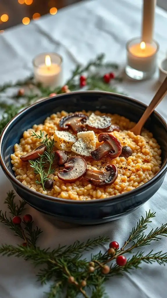 caramelized onion mushroom risotto