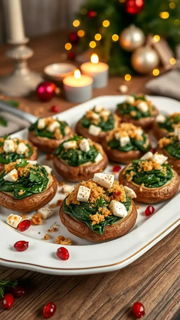 cheesy mediterranean mushroom delight