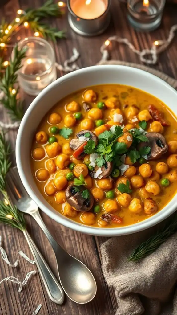 chickpea mushroom coconut curry