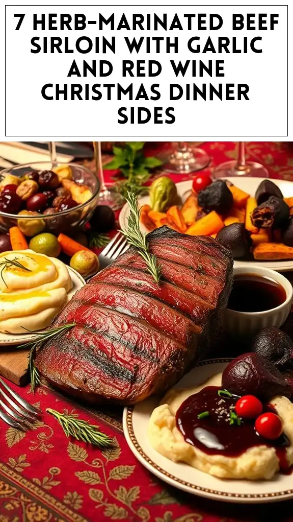 7 Herb-Marinated Beef Sirloin With Garlic and Red Wine Christmas Dinner Sides