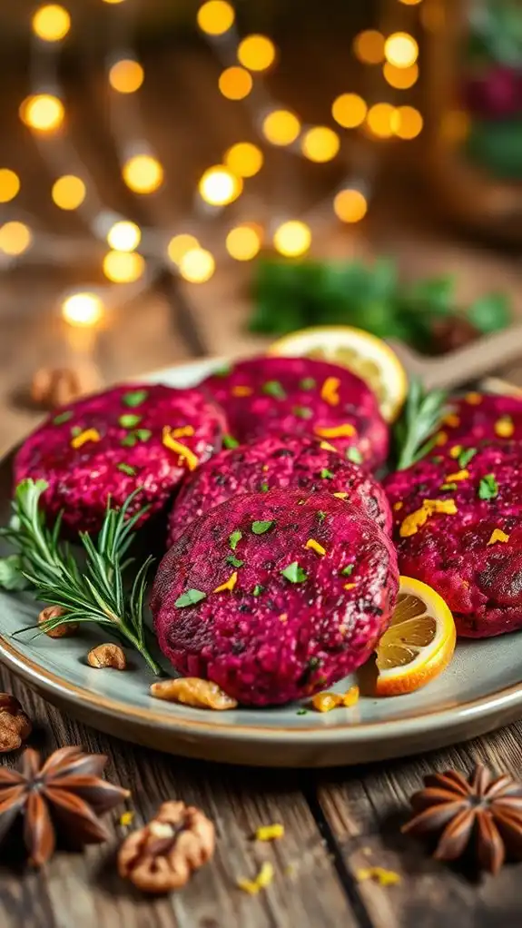 citrus beet walnut patties