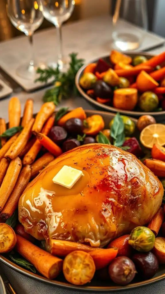 citrus turkey with honey parsnips