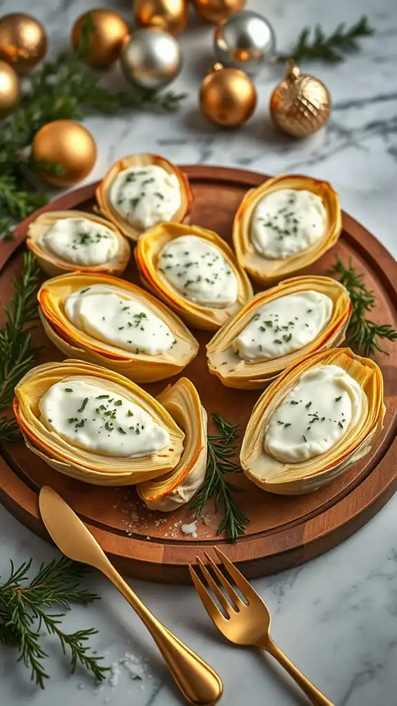 creamy artichoke hearts mixture