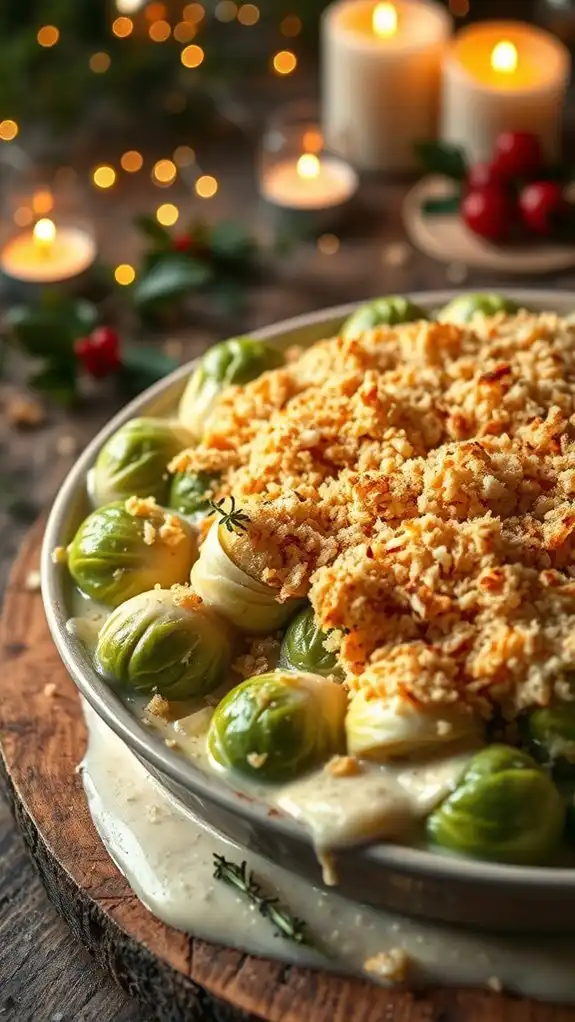 creamy brussels sprouts gratin