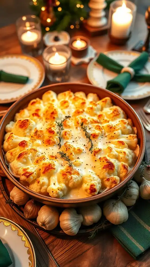 creamy garlic cauliflower gratin