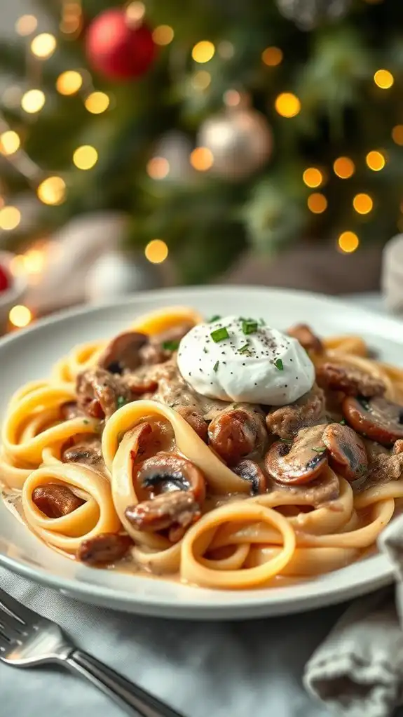 creamy garlic mushroom dish