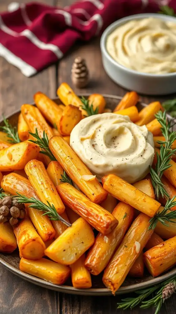 creamy garlic parsnip mash