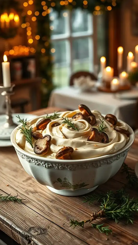 creamy leeks and mushrooms