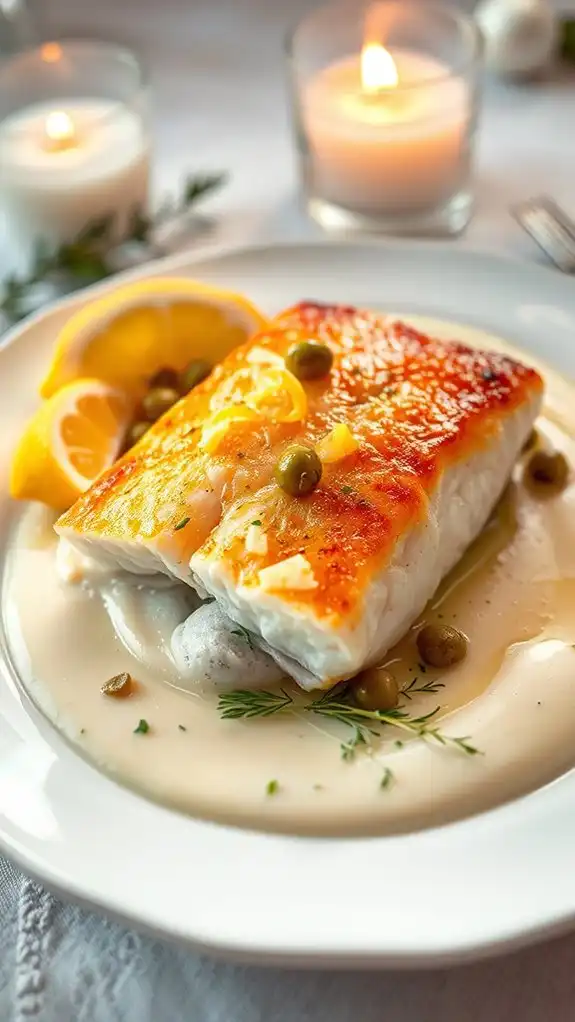 creamy lemon dill cod dish