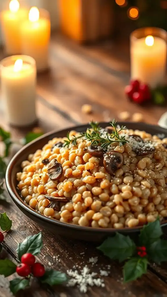 creamy mushroom barley risotto