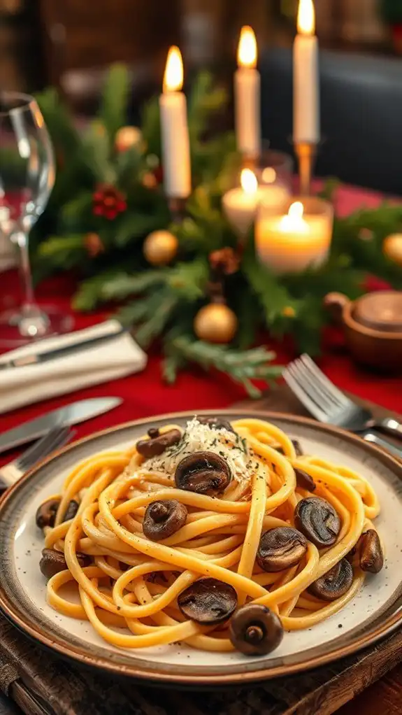 creamy mushroom fettuccine delight