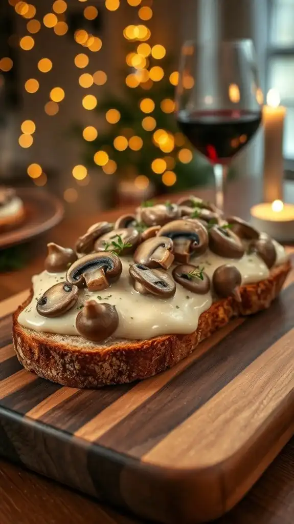 creamy mushroom toast appetizer
