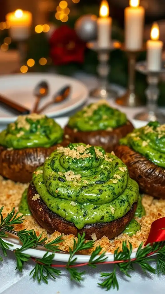 creamy spinach stuffed mushrooms