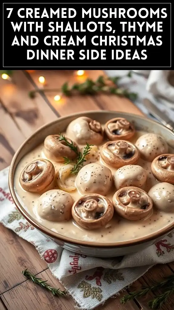7 Creamed Mushrooms With Shallots, Thyme and Cream Christmas Dinner Side Ideas