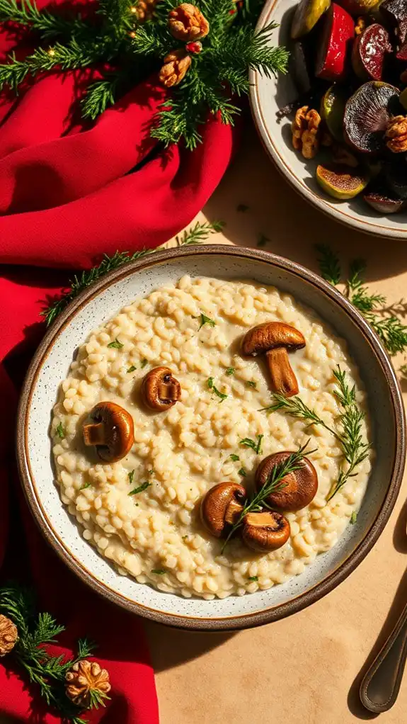 creamy vegan mushroom risotto