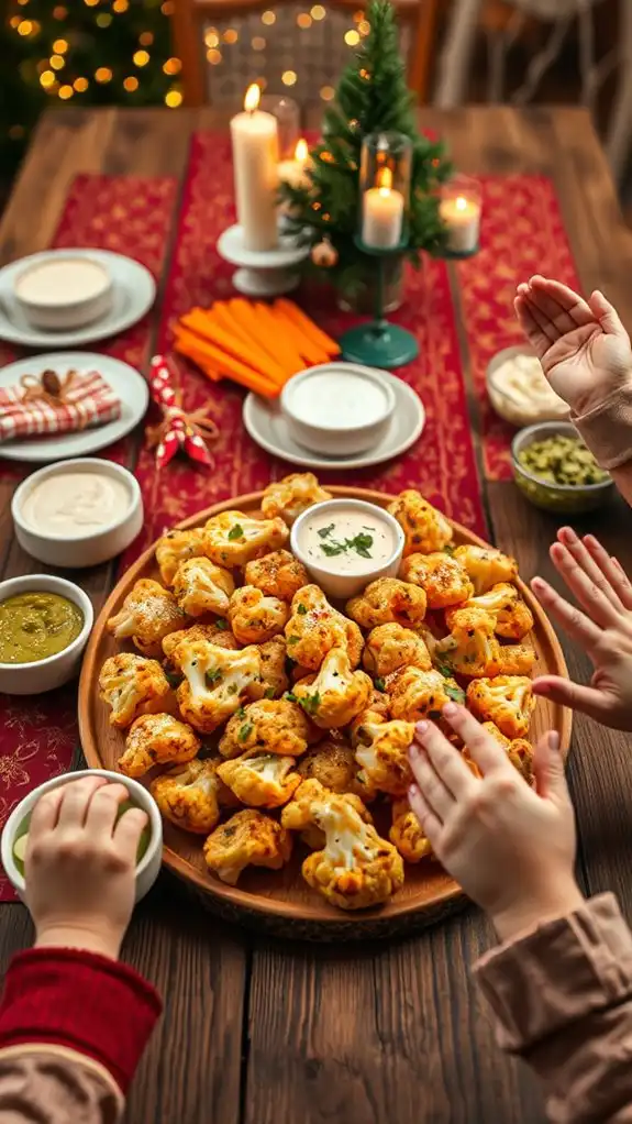 crispy roasted cauliflower bites