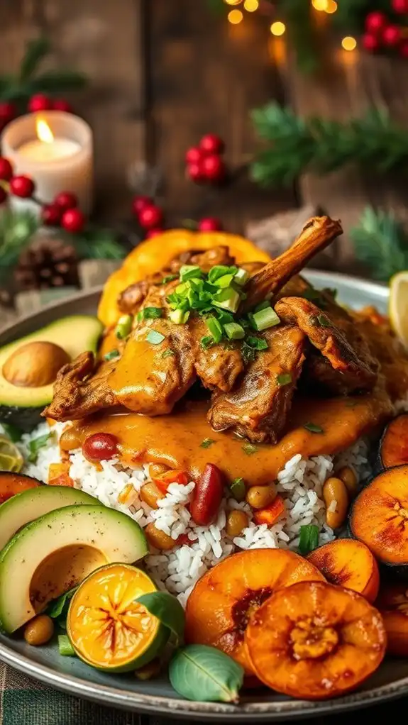 curried goat with rice