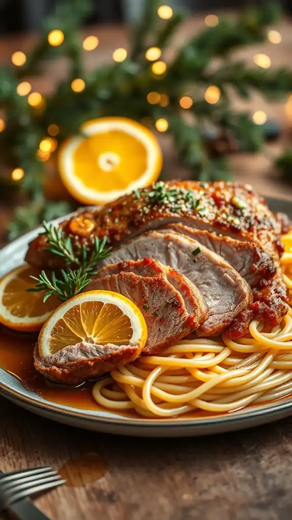 duck ragu over pasta