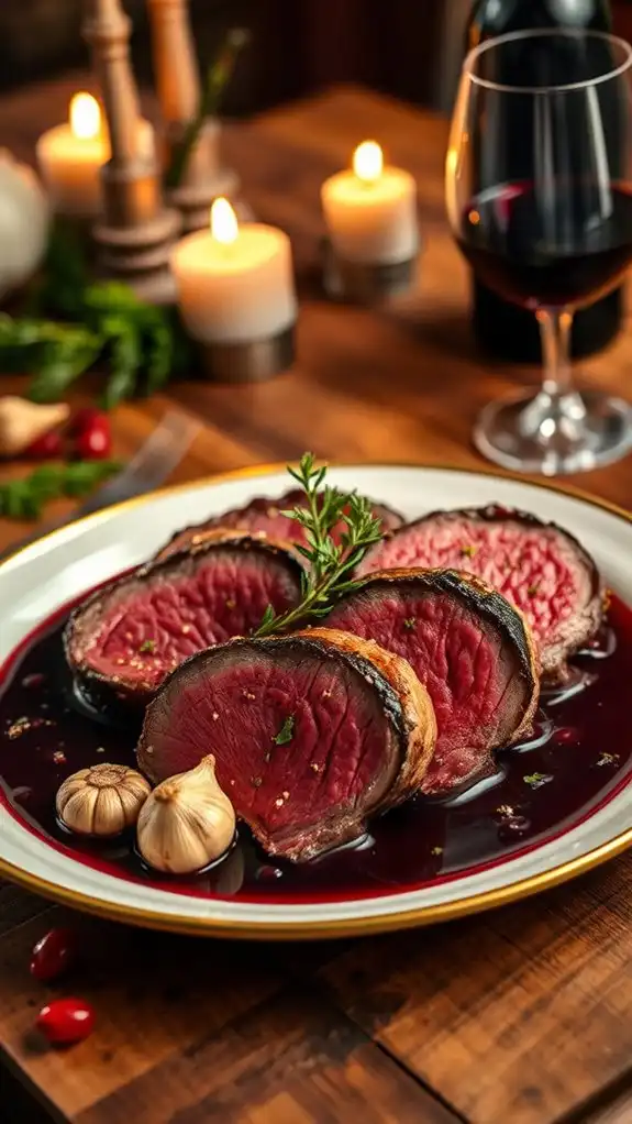 elegant beef medallions dish