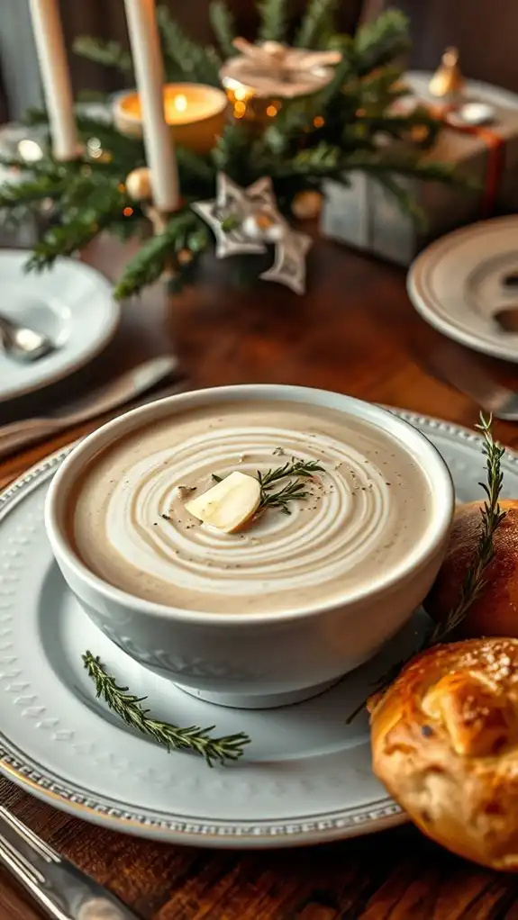 elegant creamy mushroom soup