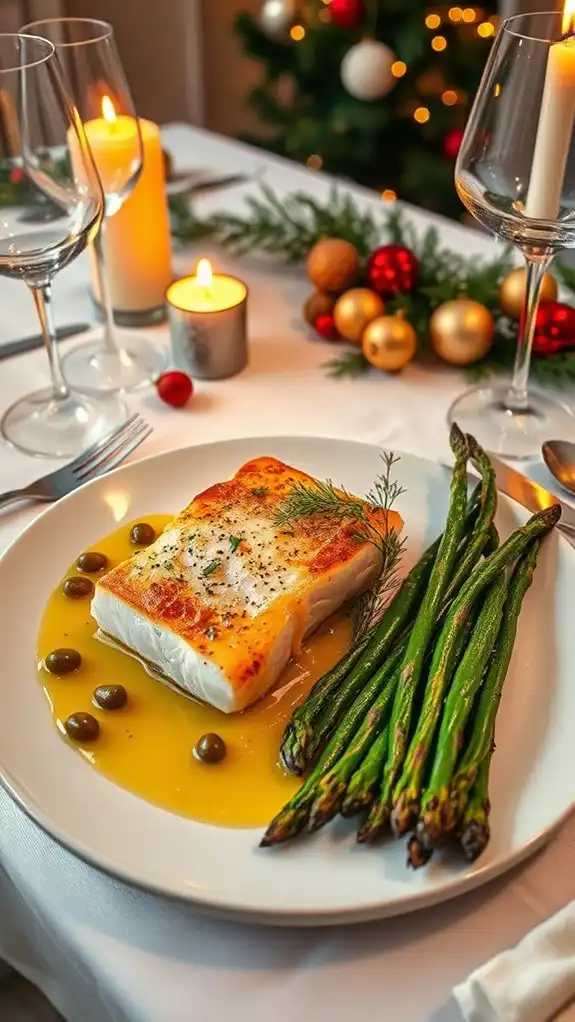 elegant halibut with asparagus