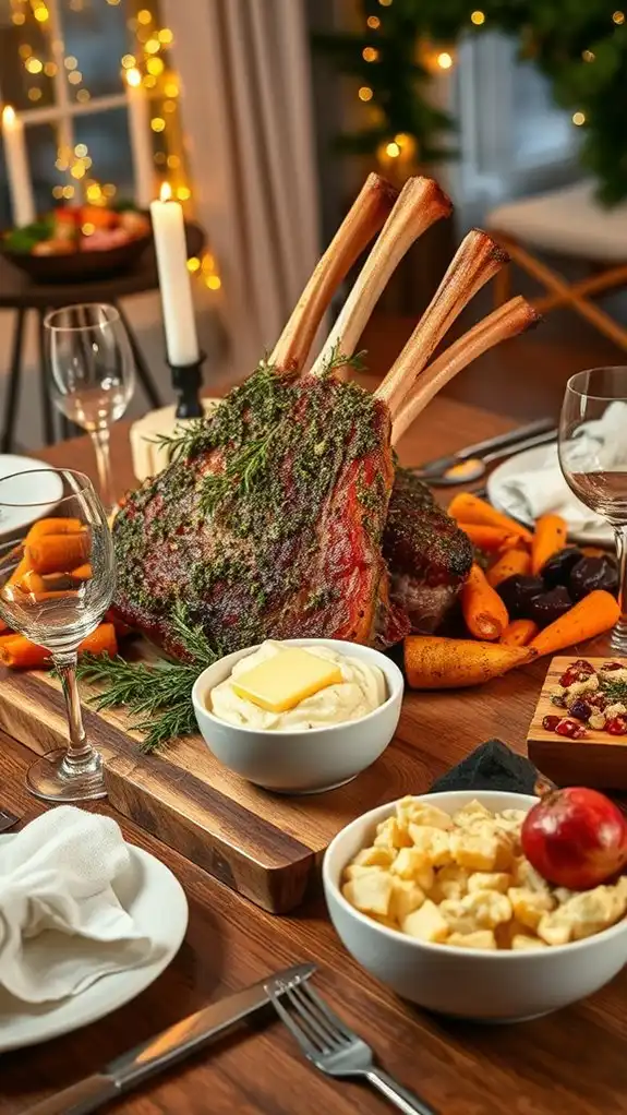 elegant herb crusted lamb dish