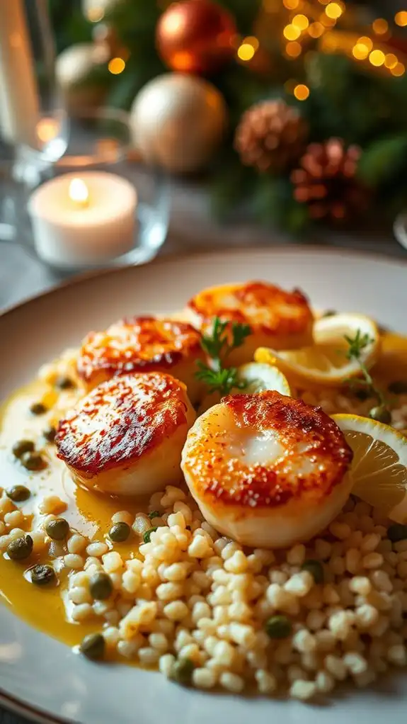 elegant scallops with couscous