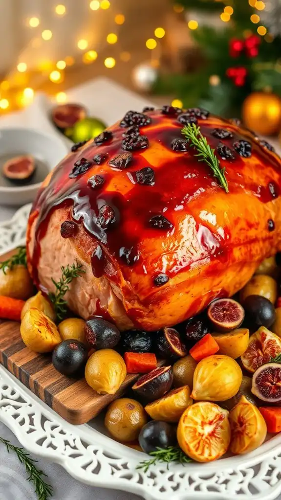 festive fig balsamic glazed ham