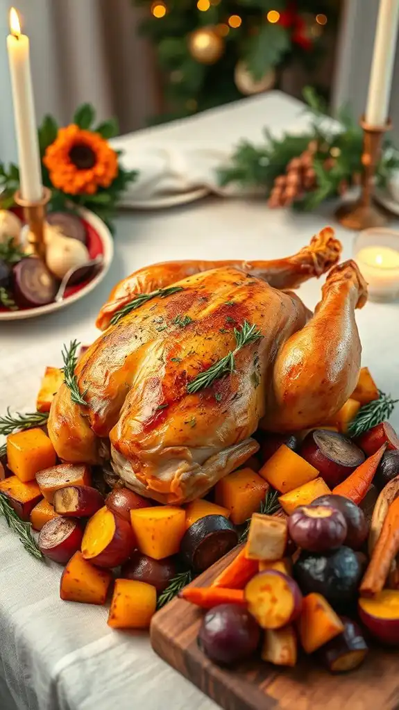 festive herb infused roast chicken