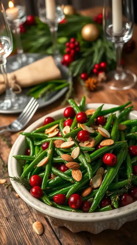 festive saut ed green beans