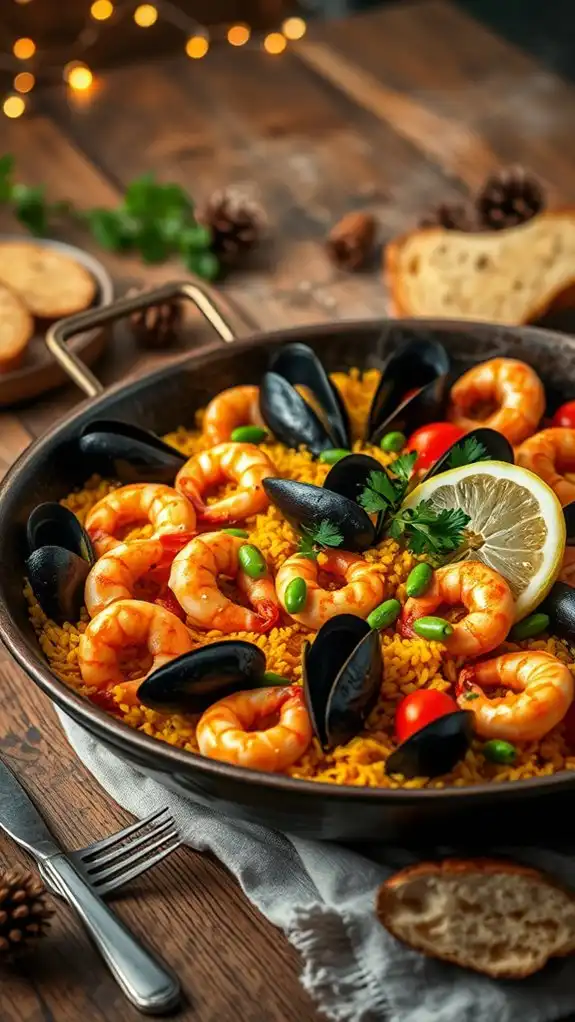 festive seafood paella recipe