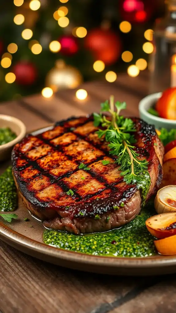 grilled rib eye with chimichurri