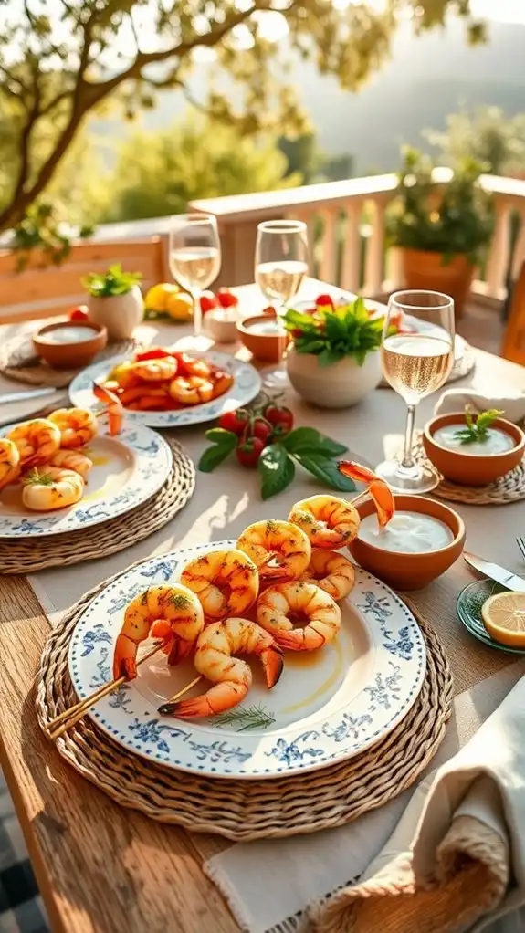 grilled shrimp with tzatziki