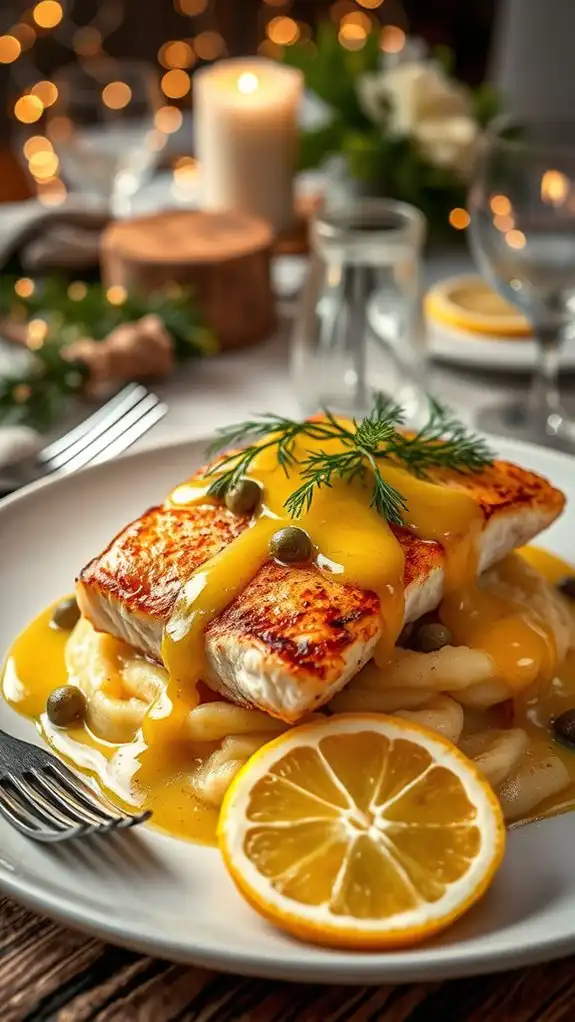 halibut with garlic potatoes